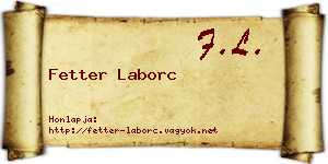 Fetter Laborc névjegykártya